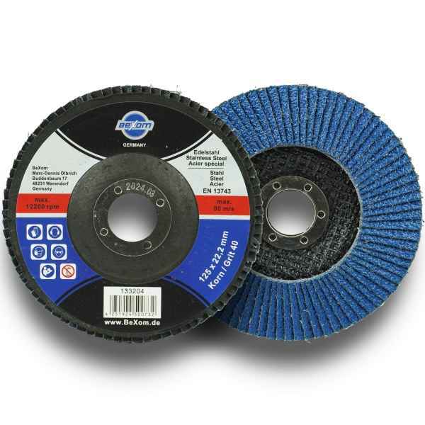 Fächerscheibe für INOX und Edelstahl 125mm Korn 40